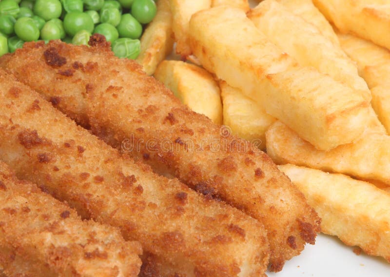 Fish Fingers With Vegetables Side Dish Stock Image - Image of dinner ...