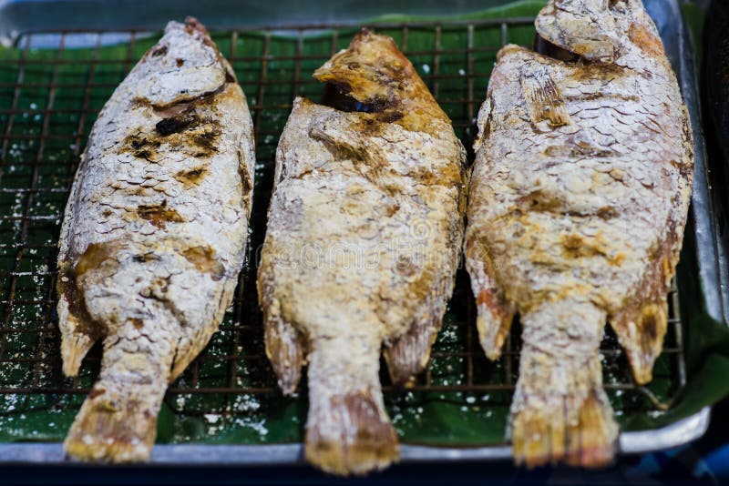 Fish in flour. Barbecue stock image. Image of cooking 36449613
