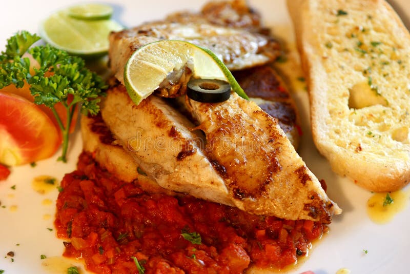 Fish food stock photo. Image of serve, slice, sauce, fish 61748030