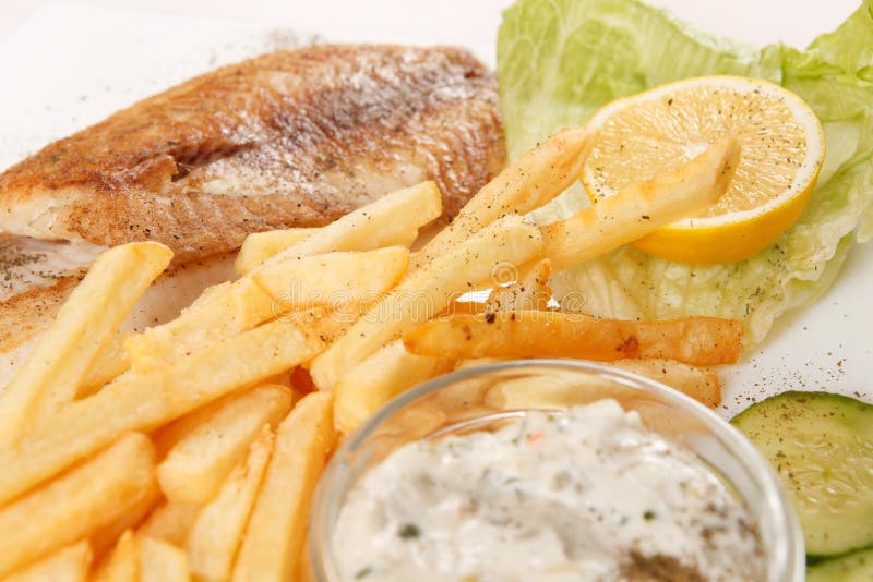 Fish with french fries stock image. Image of prepared 24824627