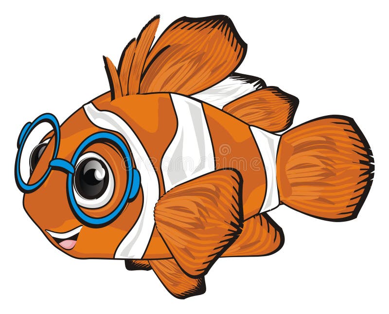 Fish in glasses stock illustration. Illustration of funny - 118074612