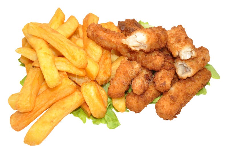 Fish Goujons And Chips stock photo. Image of nutrition 41041706