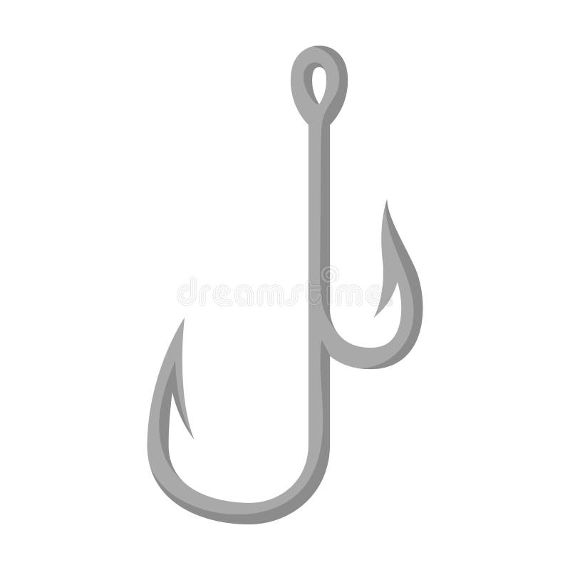 Fish Hook Vector Icon.Outline Vector Icon Isolated on White