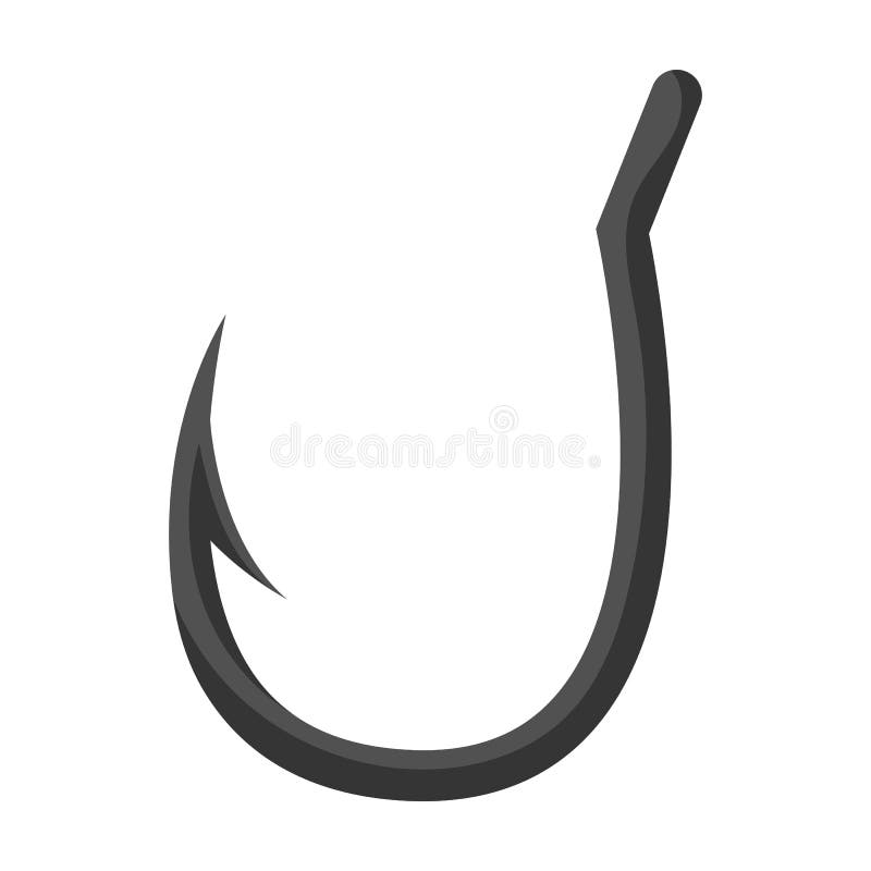 Fish Hook Vector Icon.Outline Vector Icon Isolated on White Background Fish  Hook. Stock Vector - Illustration of hook, icon: 226193039
