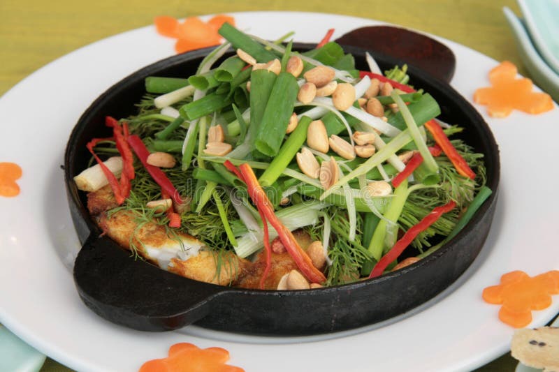 Fish hot plate stock photo. Image of blue, crispy, chopsticks 1690746