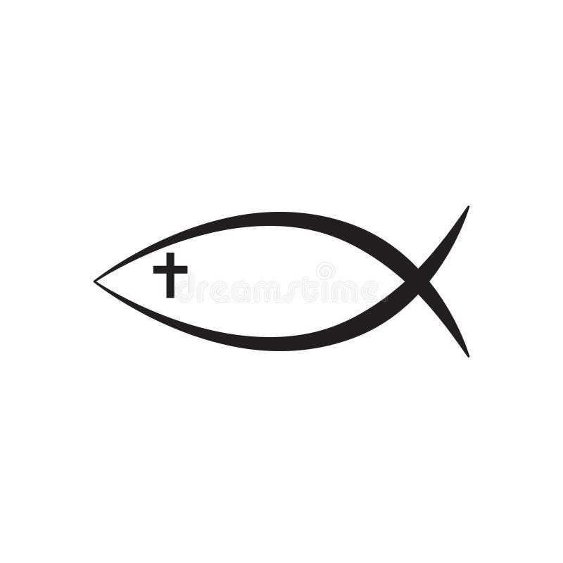 christian fish symbol with cross tattoo