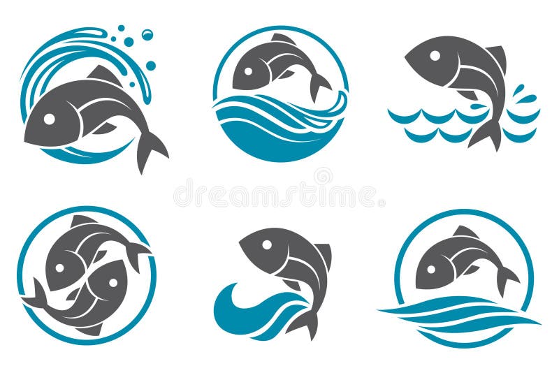 Fish line icon outline Royalty Free Vector Image