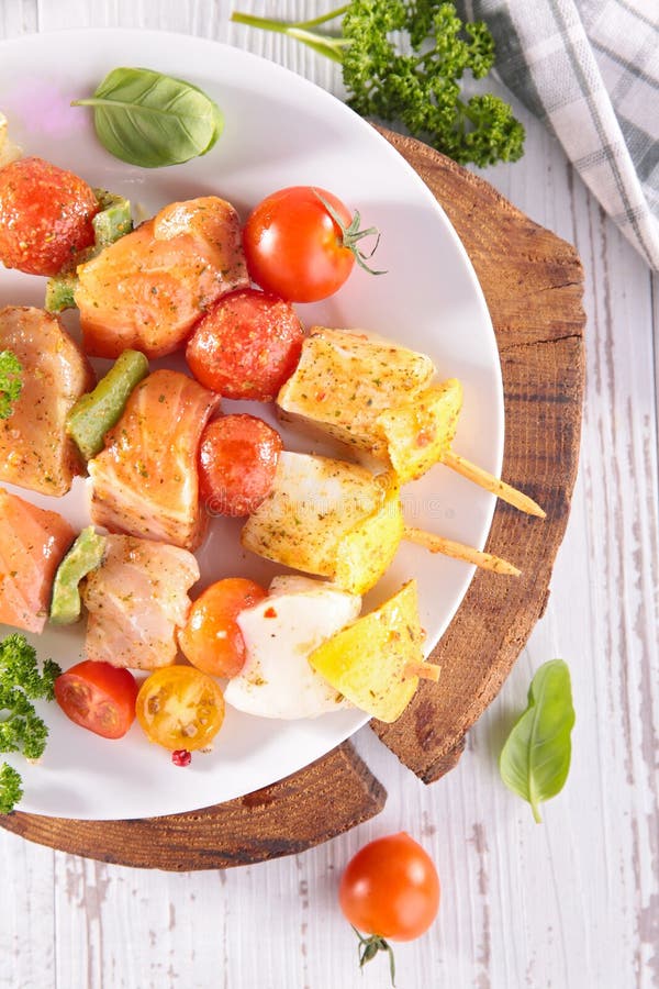 Fish kebab stock photo. Image of material, seasoning 31214304