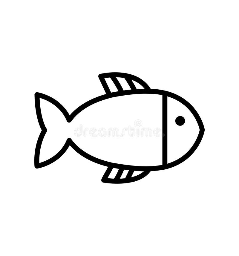 Fish line icon vector illustration isolated eps 10 stock illustration