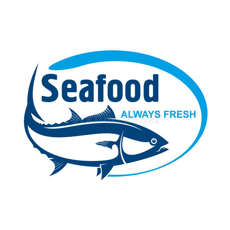 Fish market symbol with wild alaskan salmon royalty free illustration Fish market symbol with wild alaskan salmon royalty free illustration