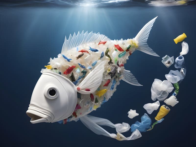 A Fish of Microplastics, Plastic Bags and Waste in the Open Ocean Stock