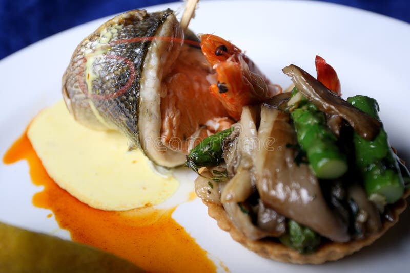 Fish and mushrooms stock photo. Image of meal, marine 38346974