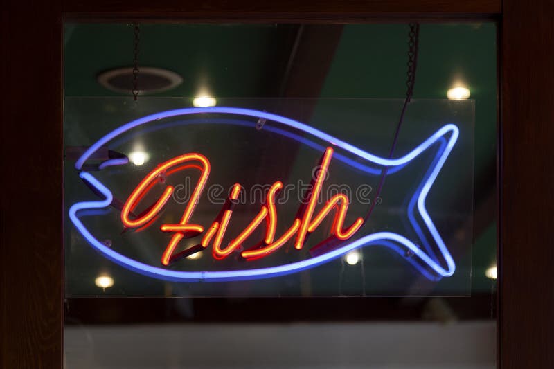 Fish Neon light stock image. Image of fish, restaurant 269570087