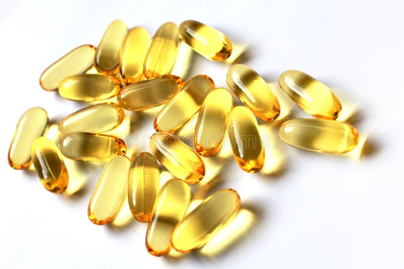 Fish Oil Omega 3 Vitamin E. Stock Photo Image of closeup, healthy