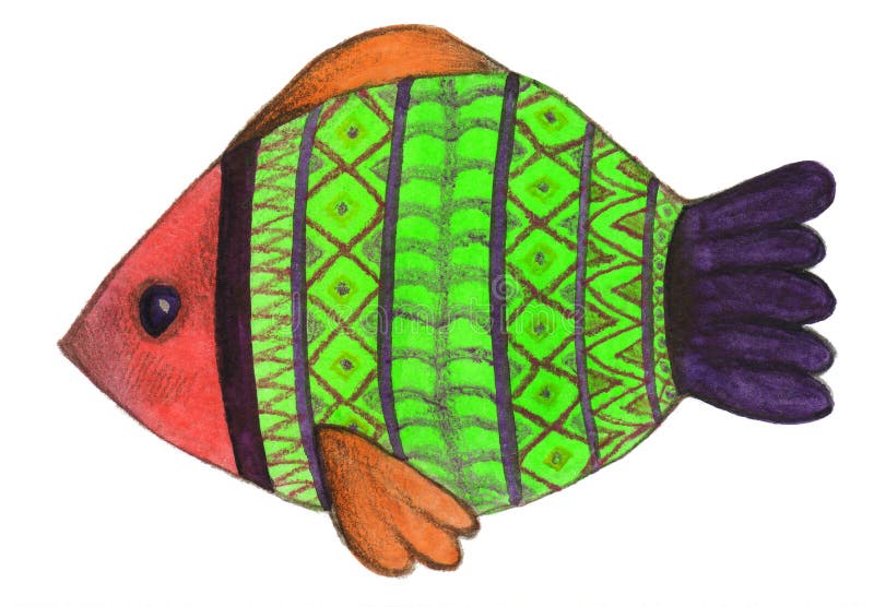 Fish Painted with a Watercolor Stock Illustration Illustration of watercolor, hand 98921301