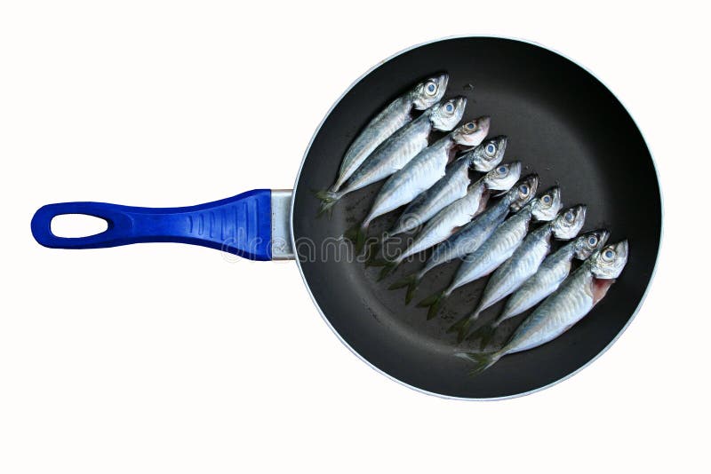 Fresh Fried Fish In A Frying Pan On The Cooker Stock Photo, Picture and  Royalty Free Image. Image 54798771.
