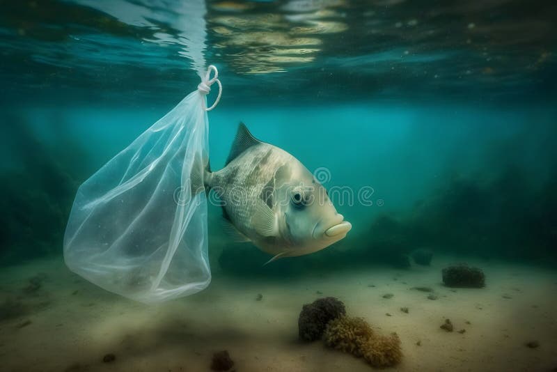 Fish and Plastic Pollution. Envrionmental Problem Plastics