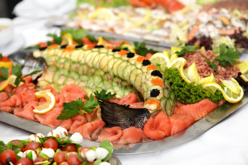 Fish platter with salmon