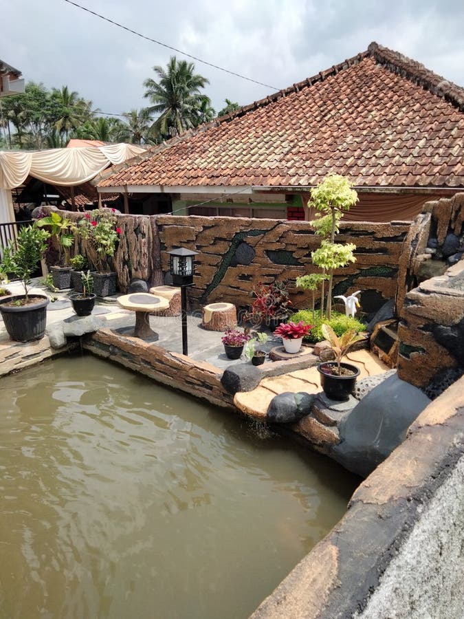 Fish Pond the Front of the House is Very Beautiful Stock Photo Image