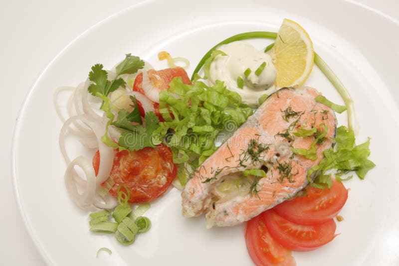 Fish with sauce stock photo. Image of garlic, eating, fungus 1728384