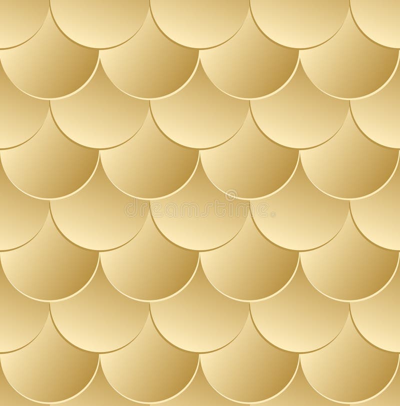 Fish scale golden seamless pattern