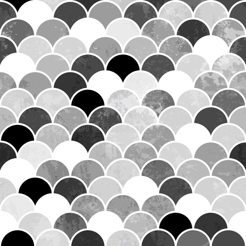 Fish Scales Monochrome Seamless Pattern Stock Vector Illustration of aged, vector 210557908