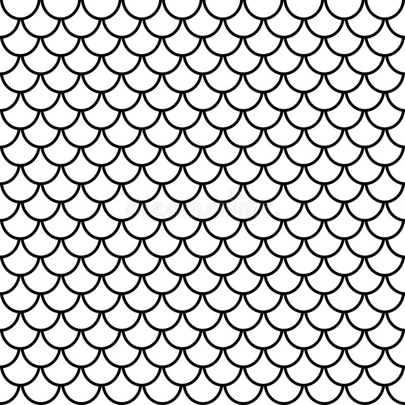 Fish Scales Seamless Pattern Animal Texture Animalistic Ornament Vector Background Black And White Print Graphic Illustration Stock Vector Illustration Of Background Print