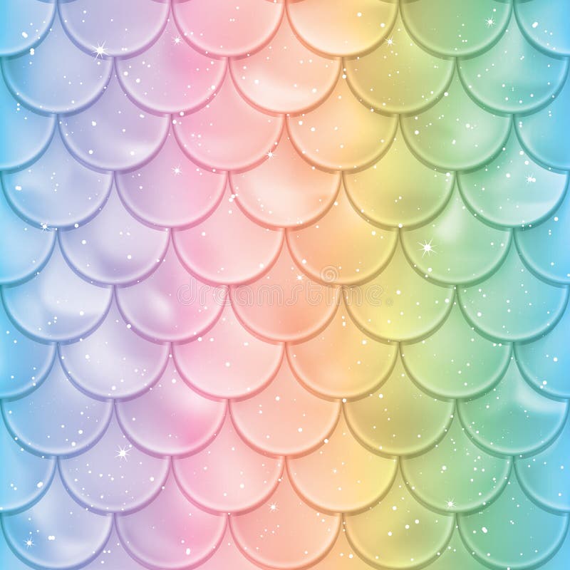 Fish scales seamless pattern. Mermaid tail texture in spectrum colors. Vector illustration. Print design for textile, posters, greeting or child birthday cards, kids designs etc. Vector abstract seamless pattern vectors