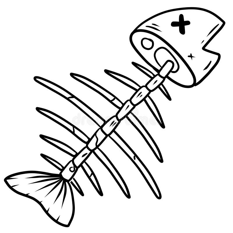 Fish Skeleton. a Dead Sea Animal Stock Vector - Illustration of fish,  deceased: 177703242