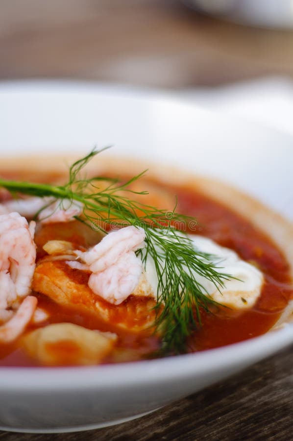Fish soup with aioli sauce stock photo. Image of seafood 25155448