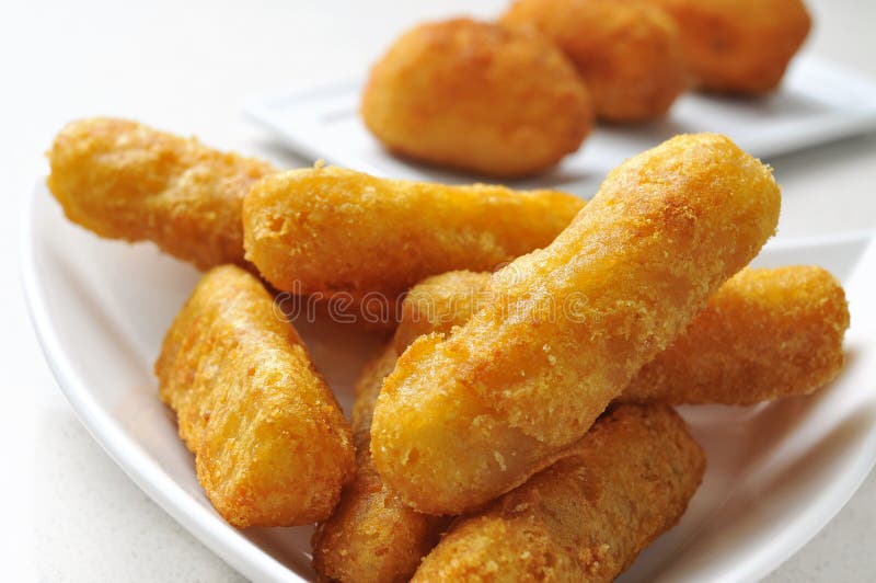 Fish sticks and croquettes stock image