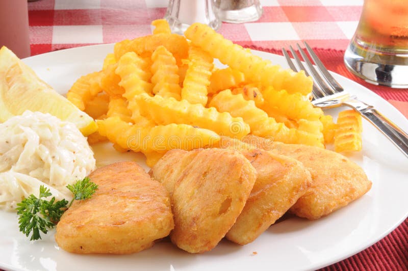 Fish sticks with french fries royalty free stock photo