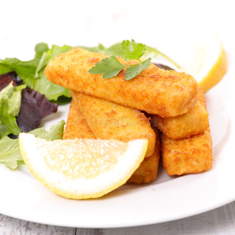 Fish sticks stock photo. Image of food, salad, fillet 71937022