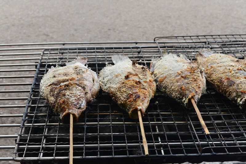 Fish on street food. stock photo. Image of fillet, dorada - 78182270