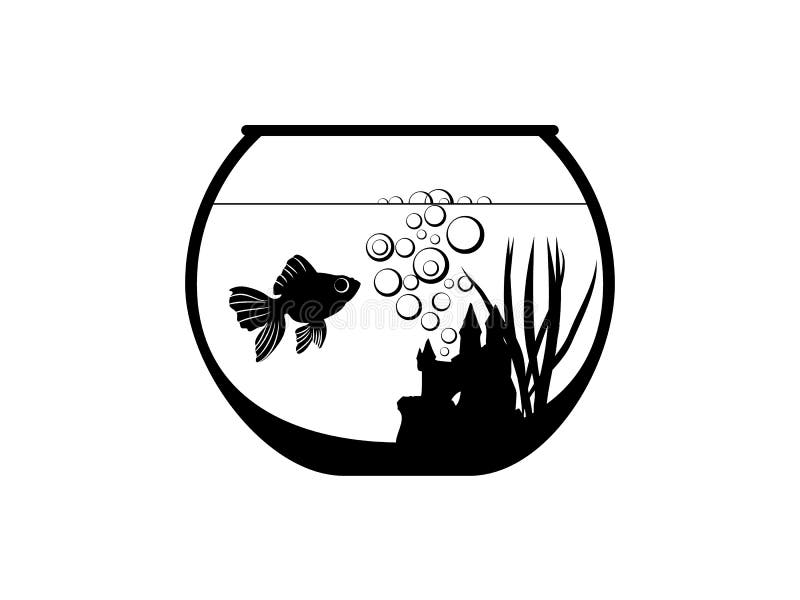 Fish Bowl Outline Clipart