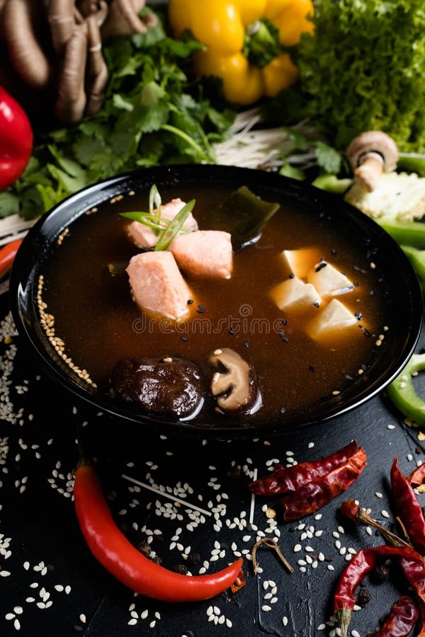 Fish Tofu Soup Oriental Cuisine Food Traditional Stock Image - Image of