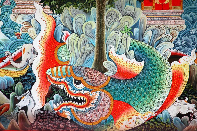 Fish in Traditional Thai art