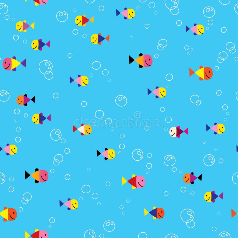 Fish underwater sea seamless pattern