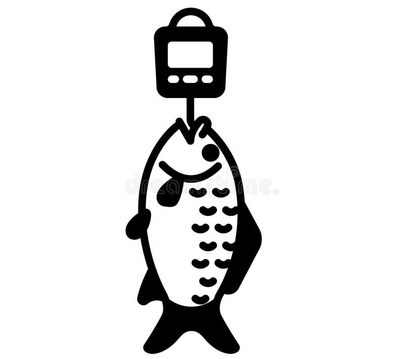 Illustration of Portable Fish Scale for Fish Weighting. Stock