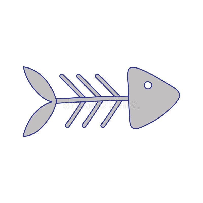Download Fishbone Food Icon On White Background Cartoon Stock ...