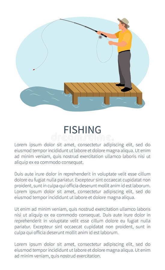 Fisher avec la position de rotation sur Pier Isolated illustration stock Fisher avec la position de rotation sur Pier Isolated illustration stock