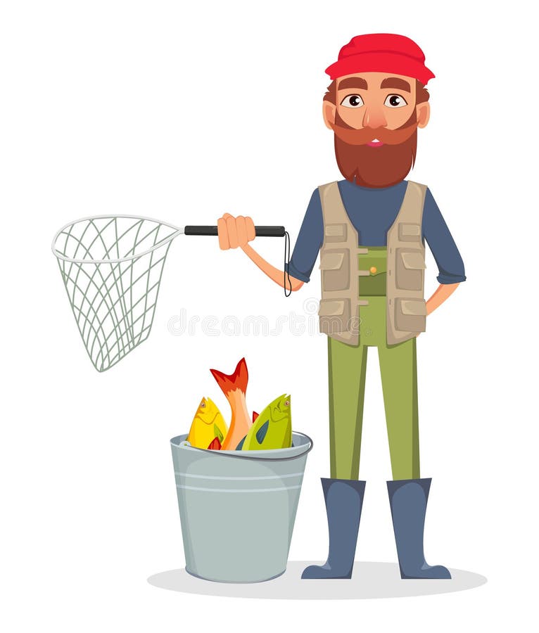 Cartoon Fishermen Net Stock Illustrations – 351 Cartoon Fishermen