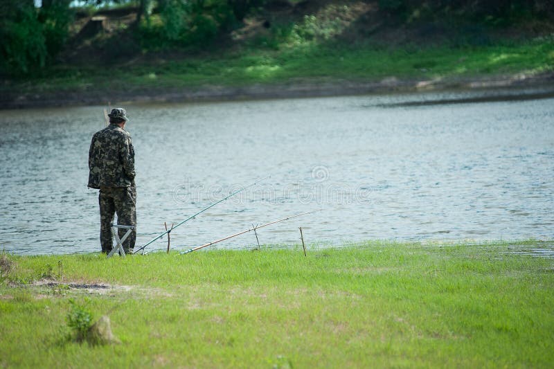 Fisherman stock image. Image of pond, nature, fish, elderly 25327001