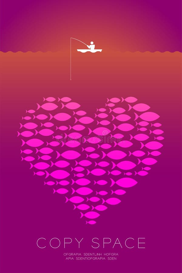 Fisherman in boat with fishing rod and shoal or school of small royalty free illustration Fisherman in boat with fishing rod and shoal or school of small royalty free illustration