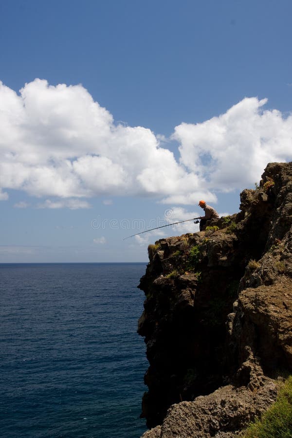 Fisherman on cliff