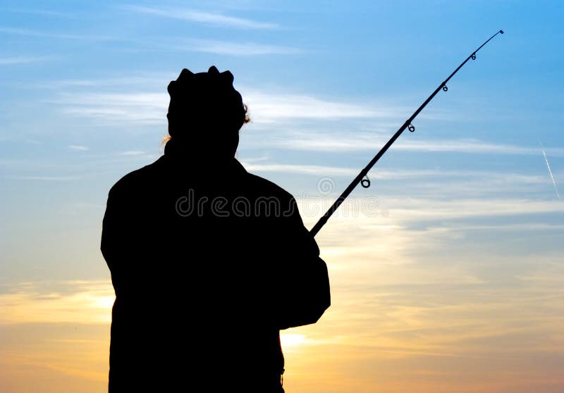 Pescador sobre el el cielo.