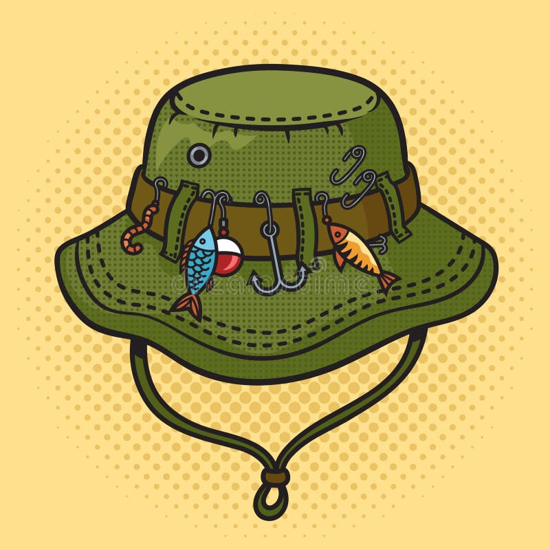 Fisherman Hat Pinup Pop Art Vector Illustration Stock Vector - Illustration  of retro, colorful: 279890018