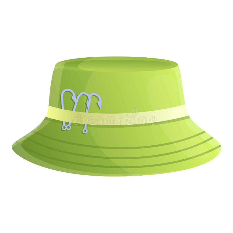 Fisherman Hook Hat Icon, Cartoon Style Stock Vector Illustration of