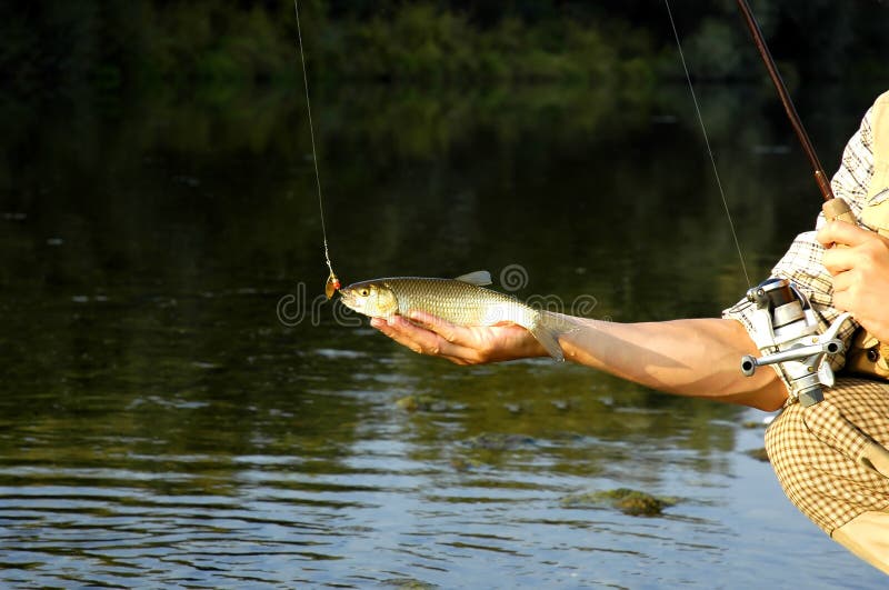 Fisherman just caught a fish