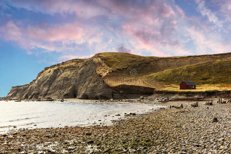 Fisherman`s cottage near the coast in Tierra del Fuego